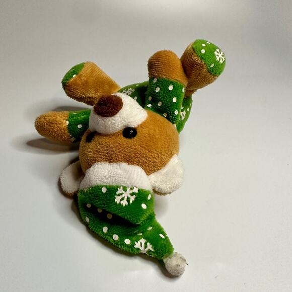 Christmas Bear Plush Green Stocking Hat Mini Stuffed Animal 5" - Picture 6 of 6